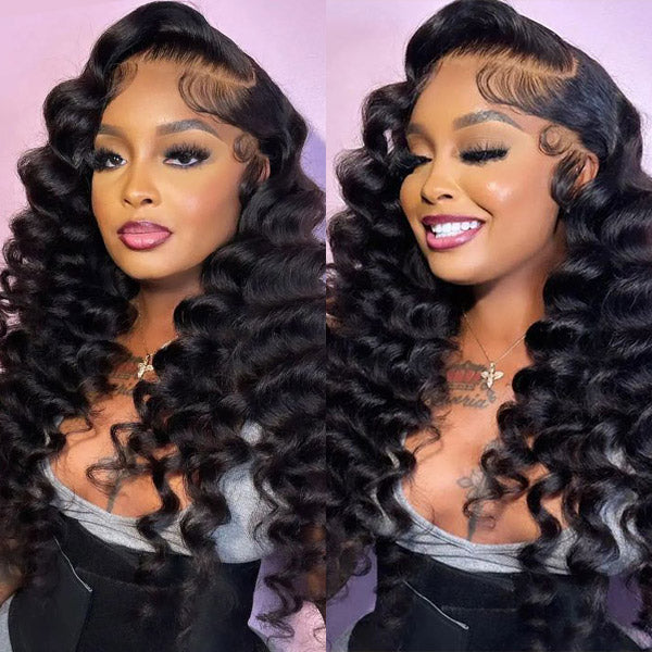 OQHAIR Wand Curl Wear Go Glueless Wig 7x5 HD Lace Pre Cut Lace 100% Glueless Wig Preplucked with Natural Hairline