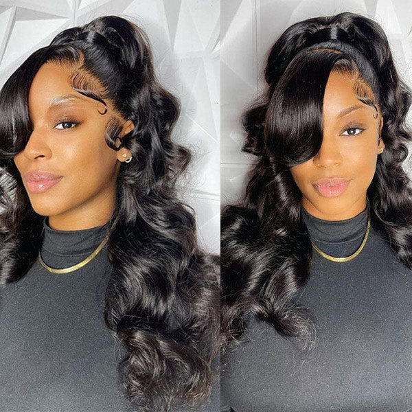 OQ HAIR Ocean Wave 360 Glueless Wig Bleached Knots With Invisi-Drawstring Adjustable Size