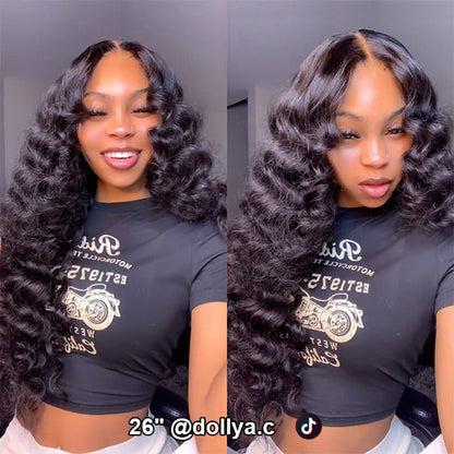 OQHAIR Wand Curl Wear Go Glueless Wig 7x5 HD Lace Pre Cut Lace 100% Glueless Wig Preplucked with Natural Hairline