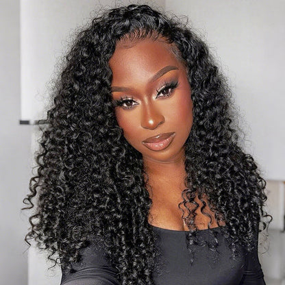 3 In 1 Half Wig | Burmese Curly Glueless Wear Go Half Wig With Elastic Drawstring Seamless Flip Over Wig