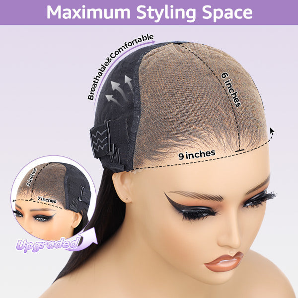 OQ HAIR Water Wave Wear Go Wig Pre-cut 7x5 HD Lace Bleached Knots Wig With Pre-plucked Hairline