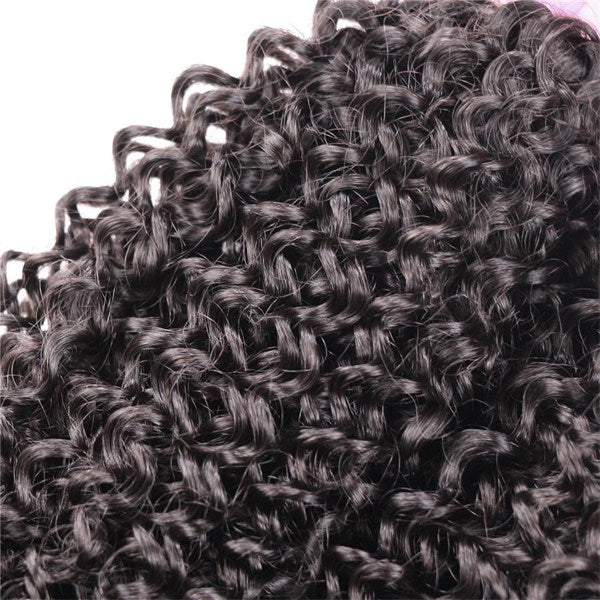 Kinky Curly Virgin Human Hair 3 Bundles With 4x4 Lace Closure