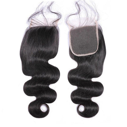 Body Wave Virgin Human Hair 3 Bundles With 4x4 Lace Closure