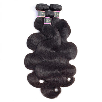 Body Wave Virgin Human Hair 3 Bundles With 4x4 Lace Closure