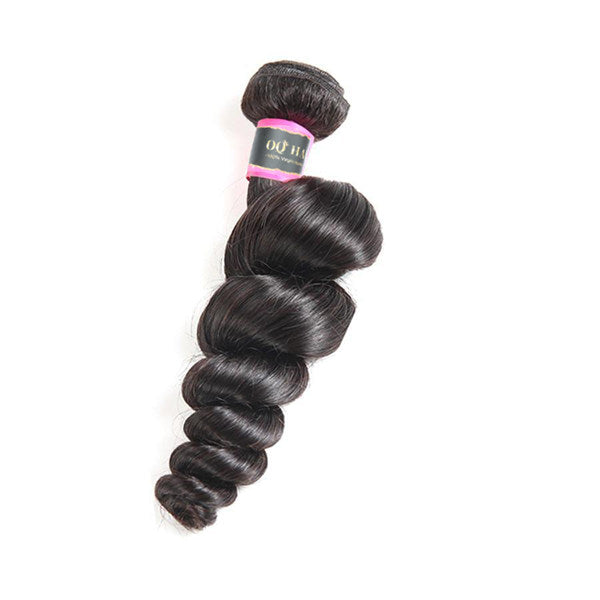 Loose Wave Virgin Human Hair 3 Bundles With 4x4 Lace Closure