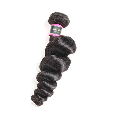 Loose Wave Virgin Human Hair 3 Bundles With 4x4 Lace Closure