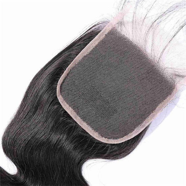 Body Wave Virgin Human Hair 3 Bundles With 4x4 Lace Closure