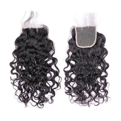 Kinky Curly Virgin Human Hair 3 Bundles With 4x4 Lace Closure