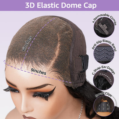 OQ HAIR Side Part Pre Style MCap 9x6 HD Lace Body Wave Curls Wig Pre-Everything Lace Frontal Wig Put On and Go Glueless Wig