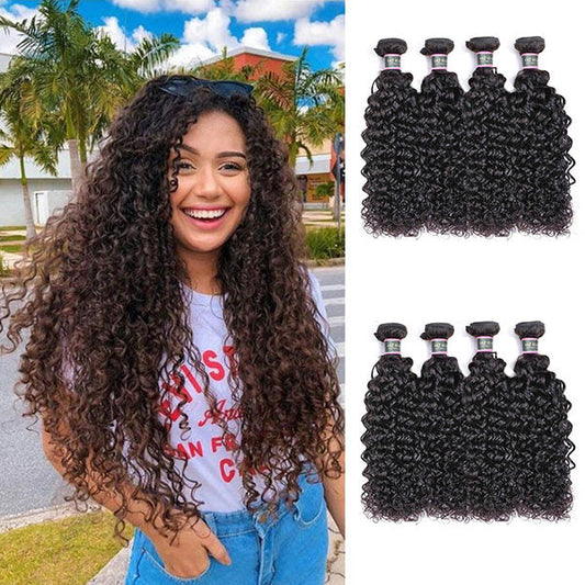 4 Bundles Water Wave Human Virgin Hair Natural Black