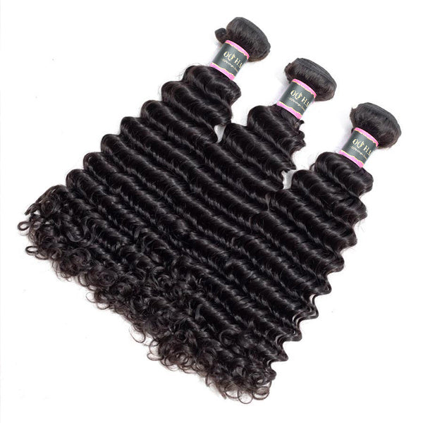 Deep Wave Unprocessed Virgin Human Hair Bundles 1/3/4 Pcs