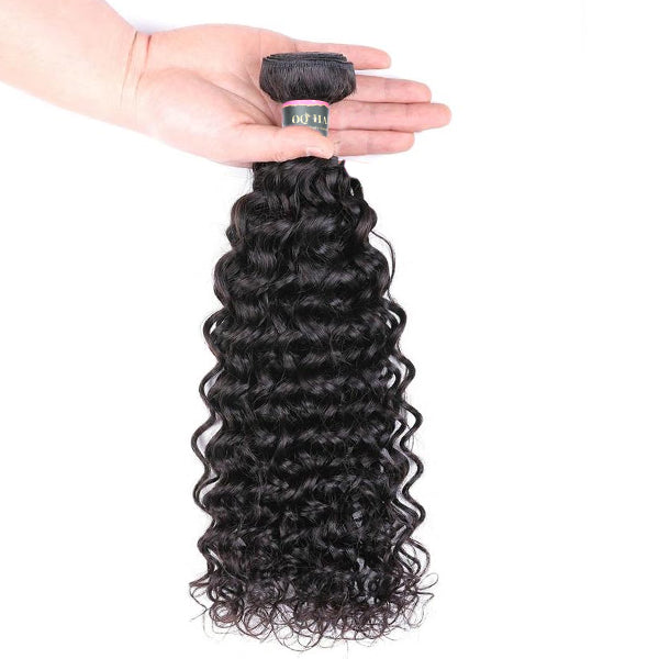 4 Bundles Water Wave Human Virgin Hair Natural Black