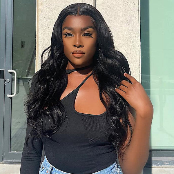 OQHAIR Body Wave Hair Wear & Go Glueless Wigs 7x5 Pre Cut HD Lace Closure Wigs With Pre Plucked Nautral Hairline