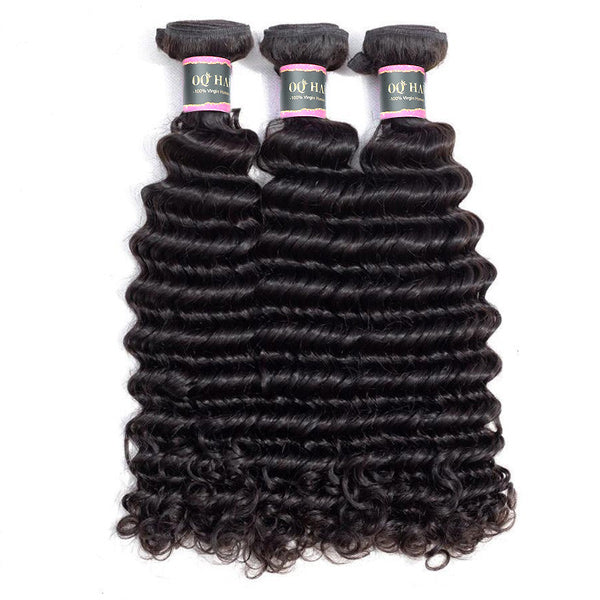 Deep Wave Unprocessed Virgin Human Hair Bundles 1/3/4 Pcs