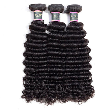 Deep Wave Unprocessed Virgin Human Hair Bundles 1/3/4 Pcs