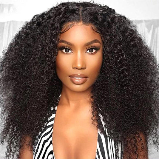 OQHAIR Afro Curly Hair Wear Go Glueless Wigs 7x5 Pre Cut HD Lace No Glue Needed