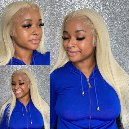 Straight 613 Blonde Color Bundles with 13x4 Lace Frontal Human Virgin Hair Pack