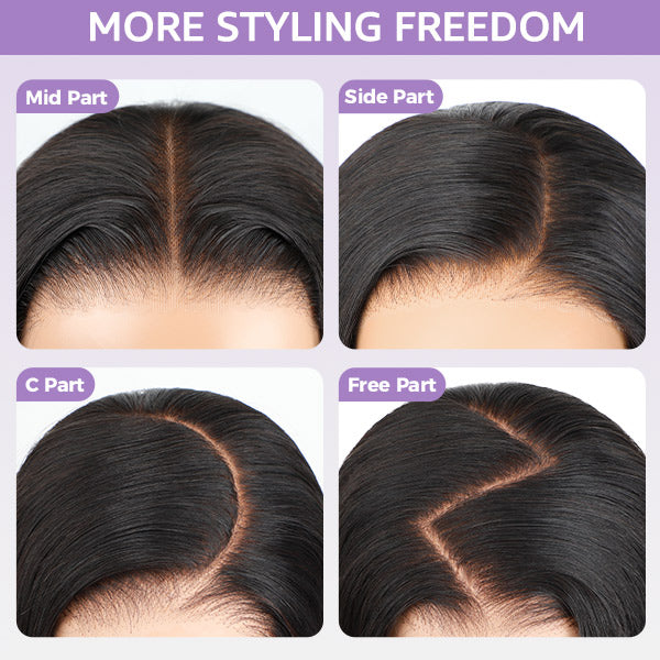 OQ HAIR M-Cap Layered Cut Bleached Mini Knots 9x6 Lace Body Wave Wear Go Glueless Wig With Curtain Bangs