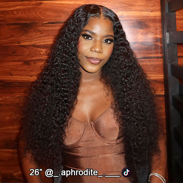 OQ HAIR Water Wave Wear Go Wig Pre-cut 7x5 HD Lace Bleached Knots Wig With Pre-plucked Hairline