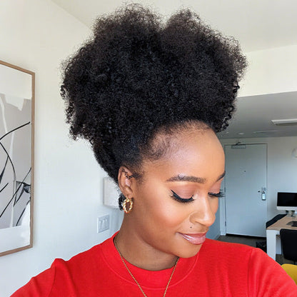 3 In 1 Half Wig | Afro Curly Flexible Fit Wear Go Half Wig With Drawstring Natural Hairline Beginner Friendly