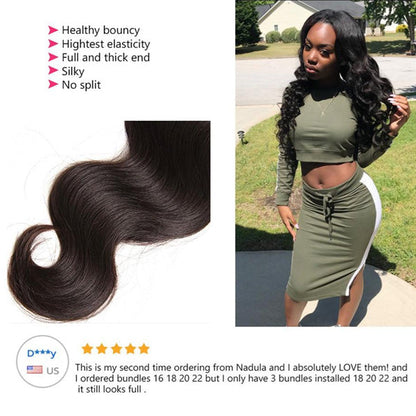 4 Bundles Body Wave Human Virgin Hair Natural Black