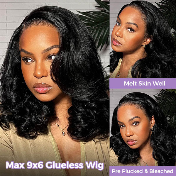 OQ HAIR Side Part Pre Style MCap 9x6 HD Lace Body Wave Curls Wig Pre-Everything Lace Frontal Wig Put On and Go Glueless Wig