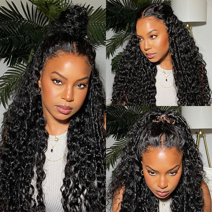 OQ HAIR Water Wave Wear Go Wig Pre-cut 7x5 HD Lace Bleached Knots Wig With Pre-plucked Hairline