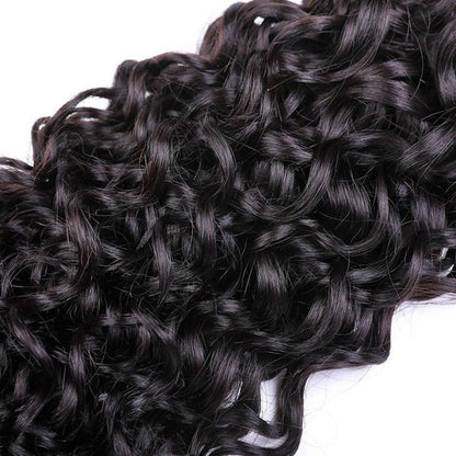 4 Bundles Water Wave Human Virgin Hair Natural Black
