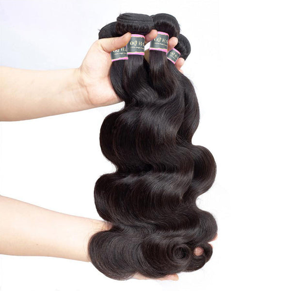 4 Bundles Body Wave Human Virgin Hair Natural Black