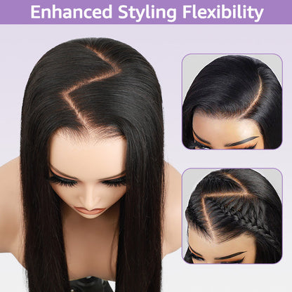 OQHAIR 100% Glueless Wear Go Wig Pre-cut Lace Undetectable 7x5 HD Lace Wigs Preplucked with Natural Hairline Bleached Knots Human Hair Wigs