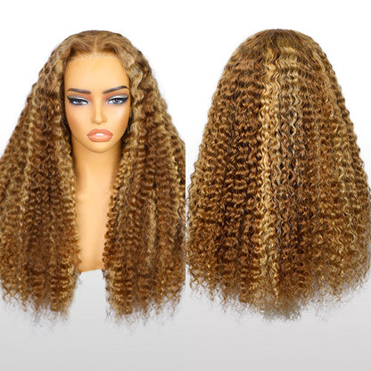 OQ HAIR Water Wave Invisi-Drawstring Flexible Fit 360 Lace Frontal Glueless Wig With Bleached Knots