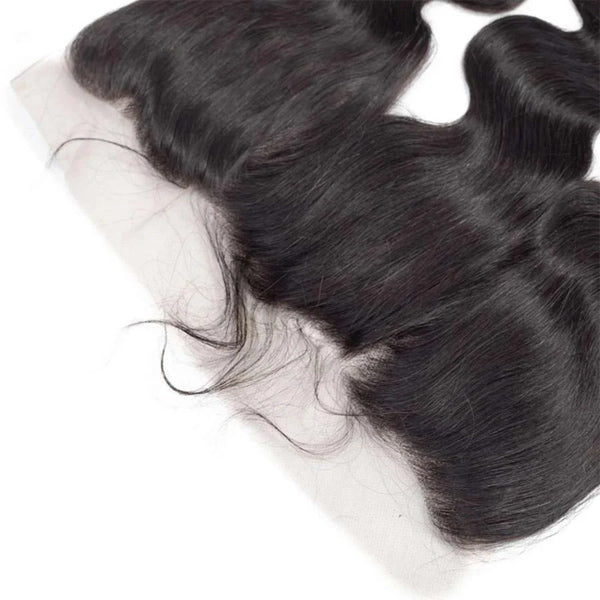Body Wave Human Hair 3 Bundles with 13*4 Lace Frontal Natural Black