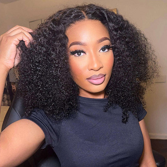 OQHAIR Kinky Curly Wear Go Wigs 7x5 HD Lace Pre Cut Lace Closure 100% Glueless Wigs