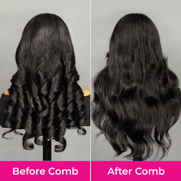 OQ HAIR M-Cap Layered Cut Bleached Mini Knots 9x6 Lace Body Wave Wear Go Glueless Wig With Curtain Bangs