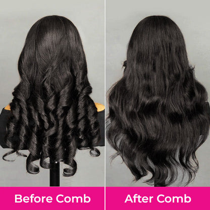 OQ HAIR M-Cap Layered Cut Bleached Mini Knots 9x6 Lace Body Wave Wear Go Glueless Wig With Curtain Bangs