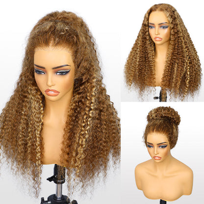 OQ HAIR Water Wave Invisi-Drawstring Flexible Fit 360 Lace Frontal Glueless Wig With Bleached Knots