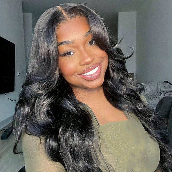 OQ HAIR M-Cap Layered Cut Bleached Mini Knots 9x6 Lace Body Wave Wear Go Glueless Wig With Curtain Bangs