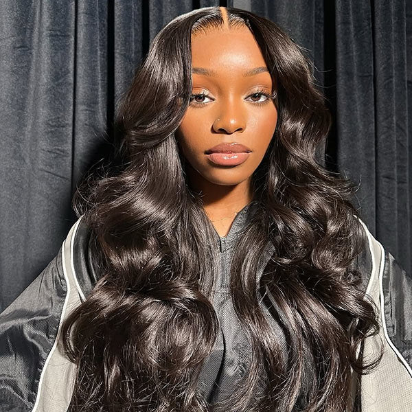 OQ HAIR M-Cap Layered Cut Bleached Mini Knots 9x6 Lace Body Wave Wear Go Glueless Wig With Curtain Bangs