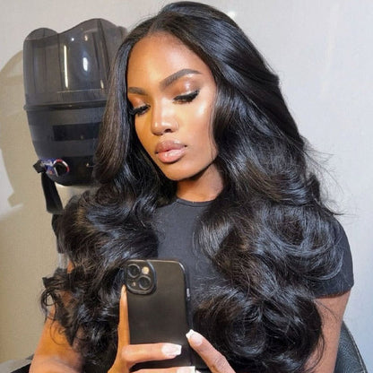 OQ HAIR M-Cap Layered Cut Bleached Mini Knots 9x6 Lace Body Wave Wear Go Glueless Wig With Curtain Bangs