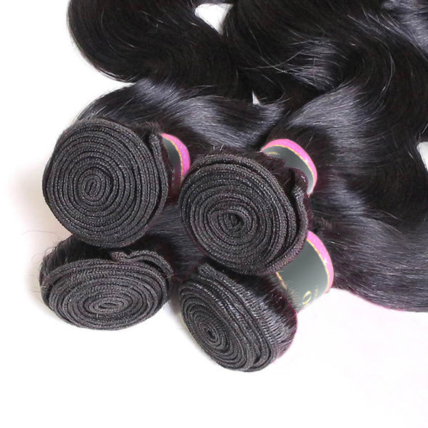 4 Bundles Body Wave Human Virgin Hair Natural Black