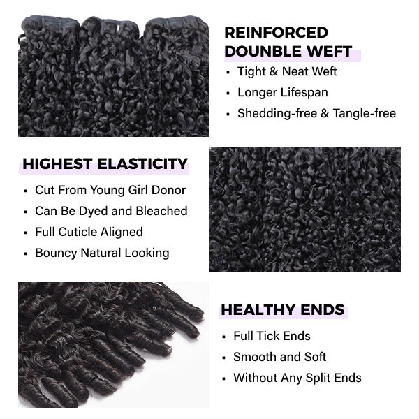 Burmese Curly Unprocessed Virgin Human Hair Bundles 1/3/4 Pcs