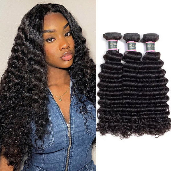 Deep Wave Unprocessed Virgin Human Hair Bundles 1/3/4 Pcs