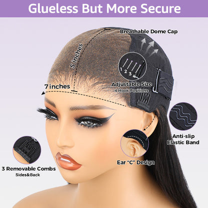 OQ HAIR Water Wave Wear Go Wig Pre-cut 7x5 HD Lace Bleached Knots Wig With Pre-plucked Hairline