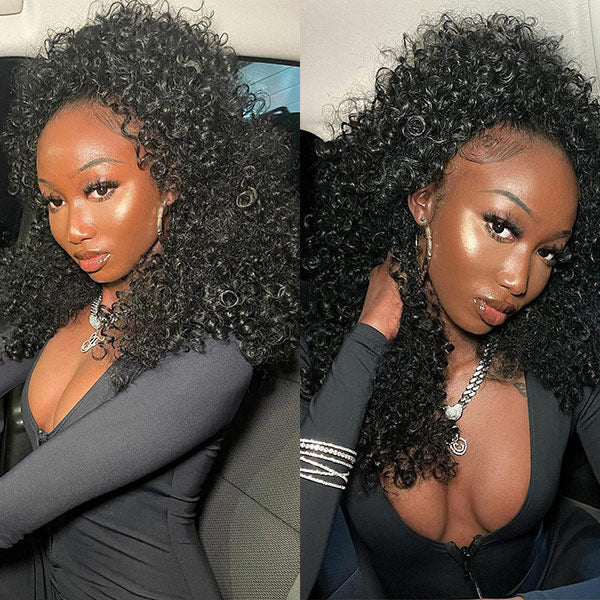 OQ HAIR Afro Curly Hair Invisi-Drawstring 360 Lace Glueless Wig Beginner Friendly