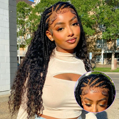 OQ HAIR Deep Wave Invisi-Drawstring 360 Lace Glueless Wig Bleached Knots Wear Go Wig