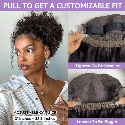 OQ HAIR Afro Curly Hair Invisi-Drawstring 360 Lace Glueless Wig Beginner Friendly