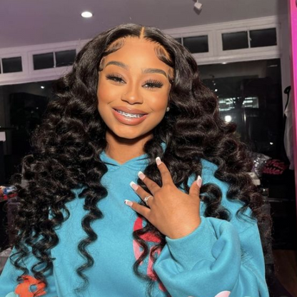 OQHAIR Wand Curl Wear Go Glueless Wig 7x5 HD Lace Pre Cut Lace 100% Glueless Wig Preplucked with Natural Hairline