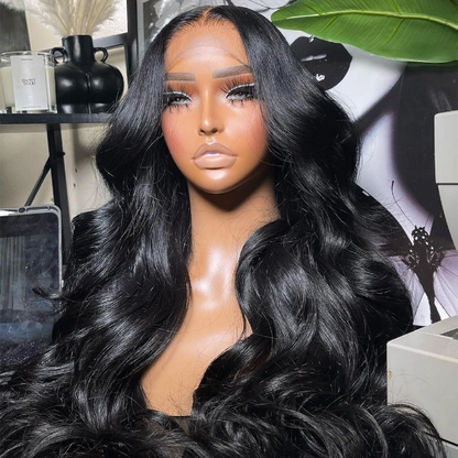 Unprocessed Soft and Healthy Hair Body Wave Lace Front Wig Skin Melt HD Lace Wigs Brazilian Human Virgin Hair Natural Black